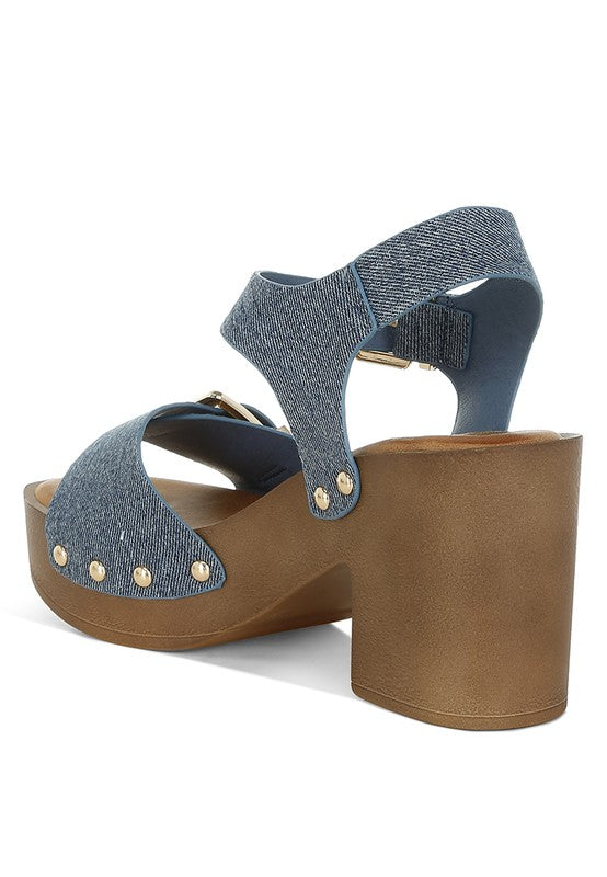 The Dakota Studded Denim Clog