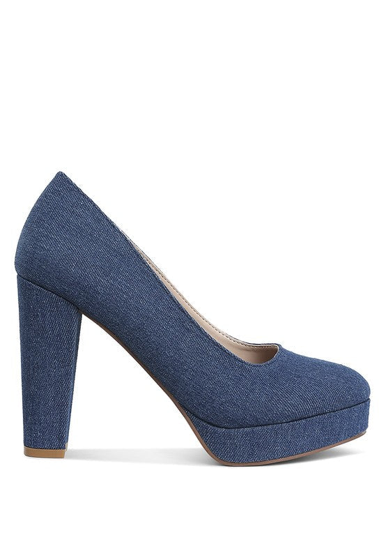 The Denim Block Heel