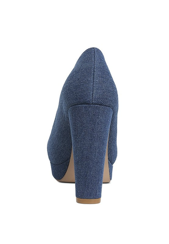 The Denim Block Heel