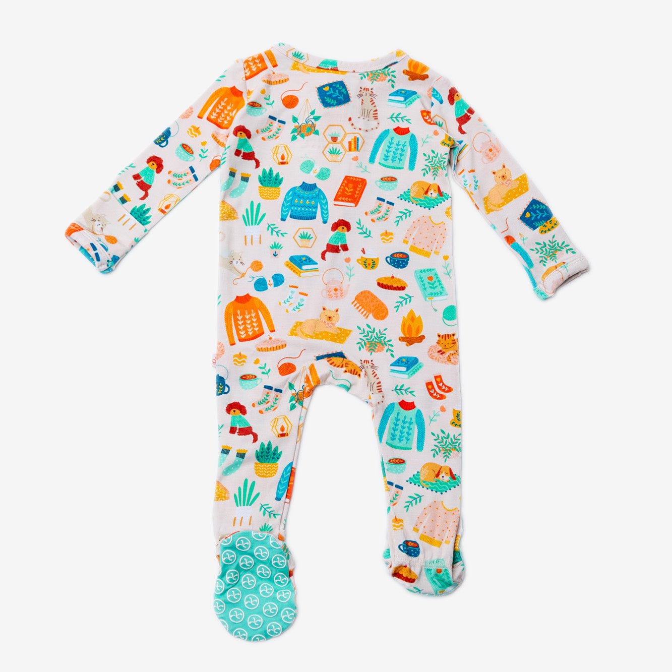 Cozy Cats & Dogs | Bamboo Footie Onesie Sleeper | Thermo-Regulating, Double Zipper, 4-Way Stretch