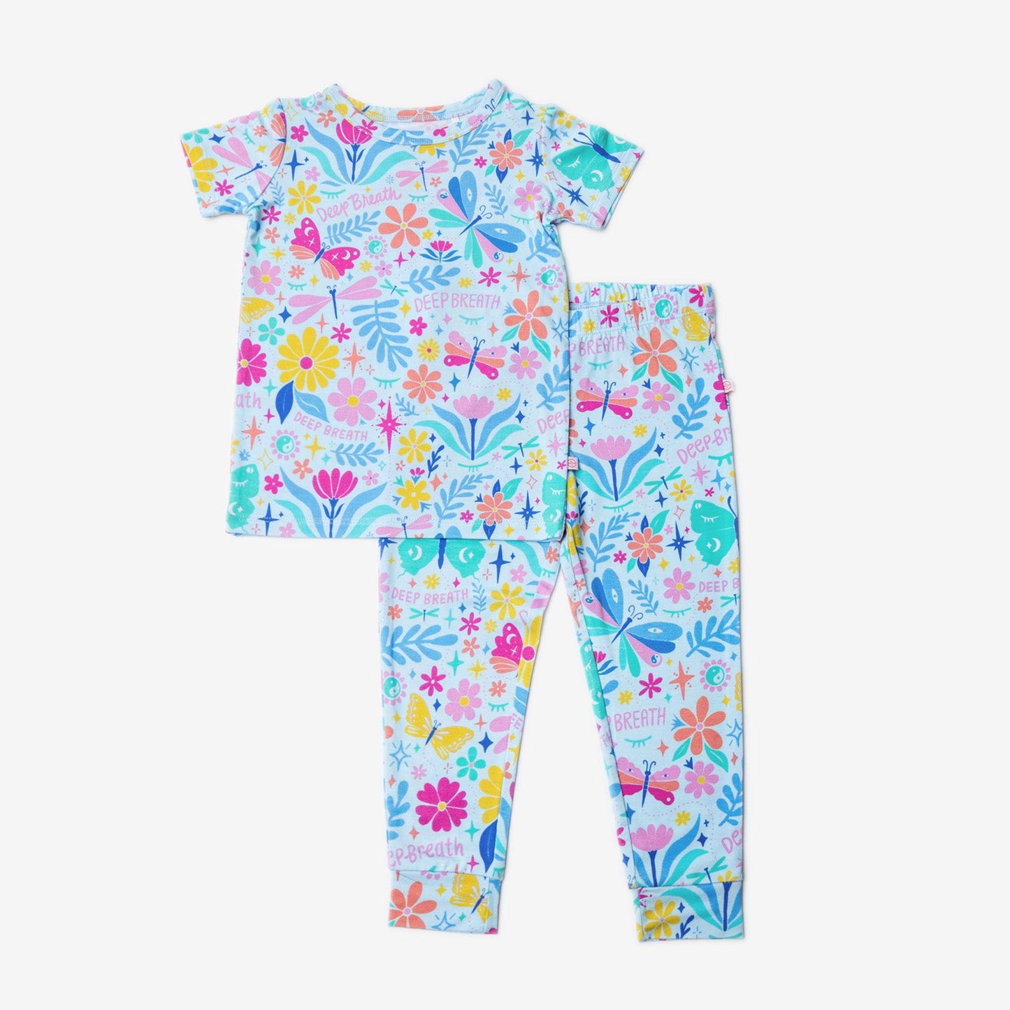 Om Baby | Bamboo Short Sleeve Pajamas | "Deep Breath" | Thermo-Regulating, 4-Way Stretch | OEKO-Tex Safe