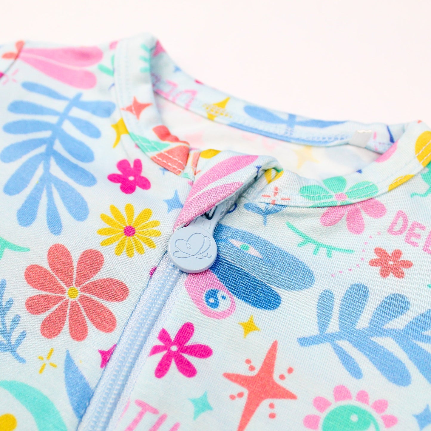 Om Baby | Bamboo Footie Onesie Sleeper | "Deep Breath" | Thermo-Regulating, Double Zipper, 4-Way Stretch