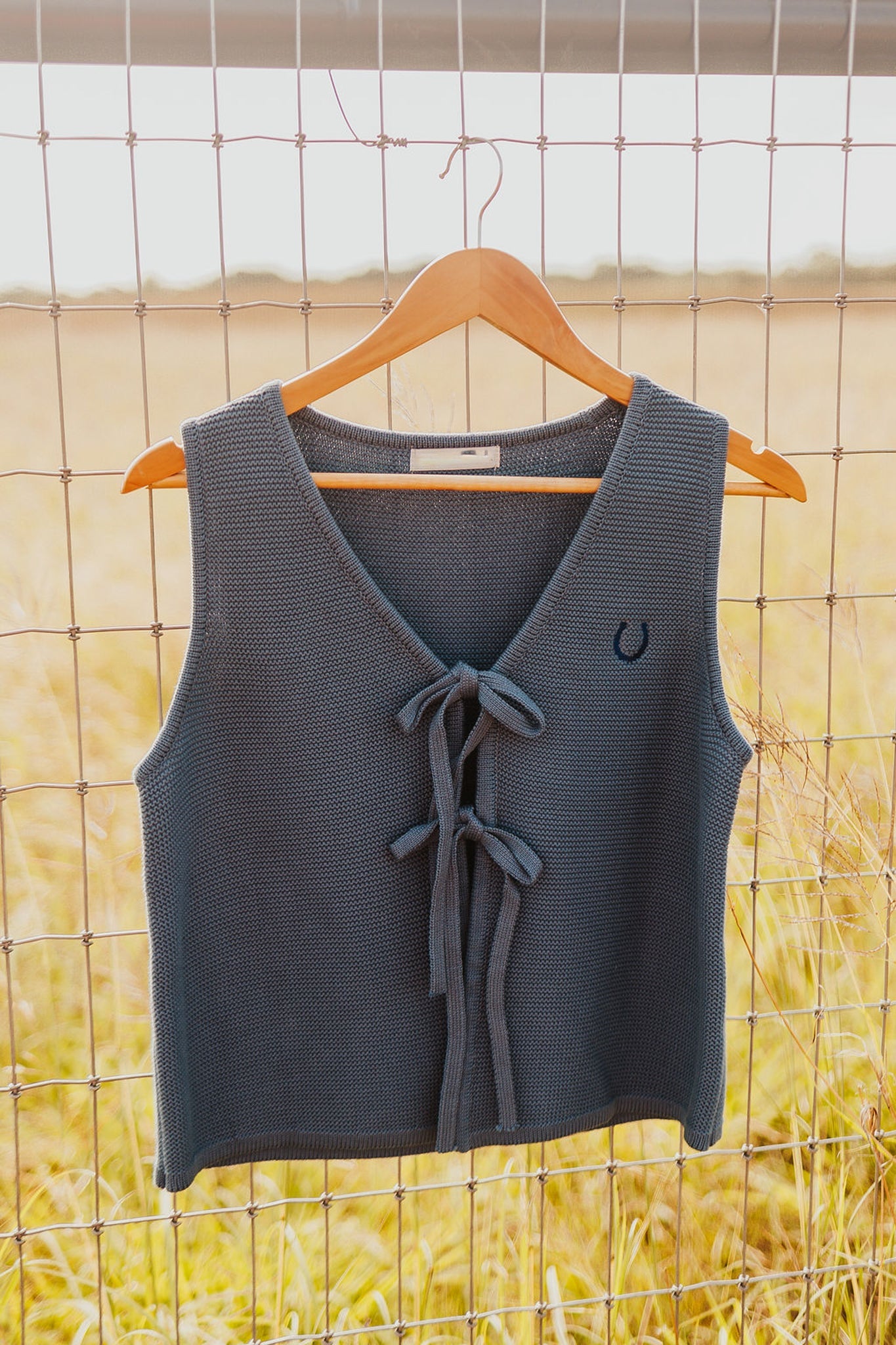 The Navy Horseshoe Sweater Vest