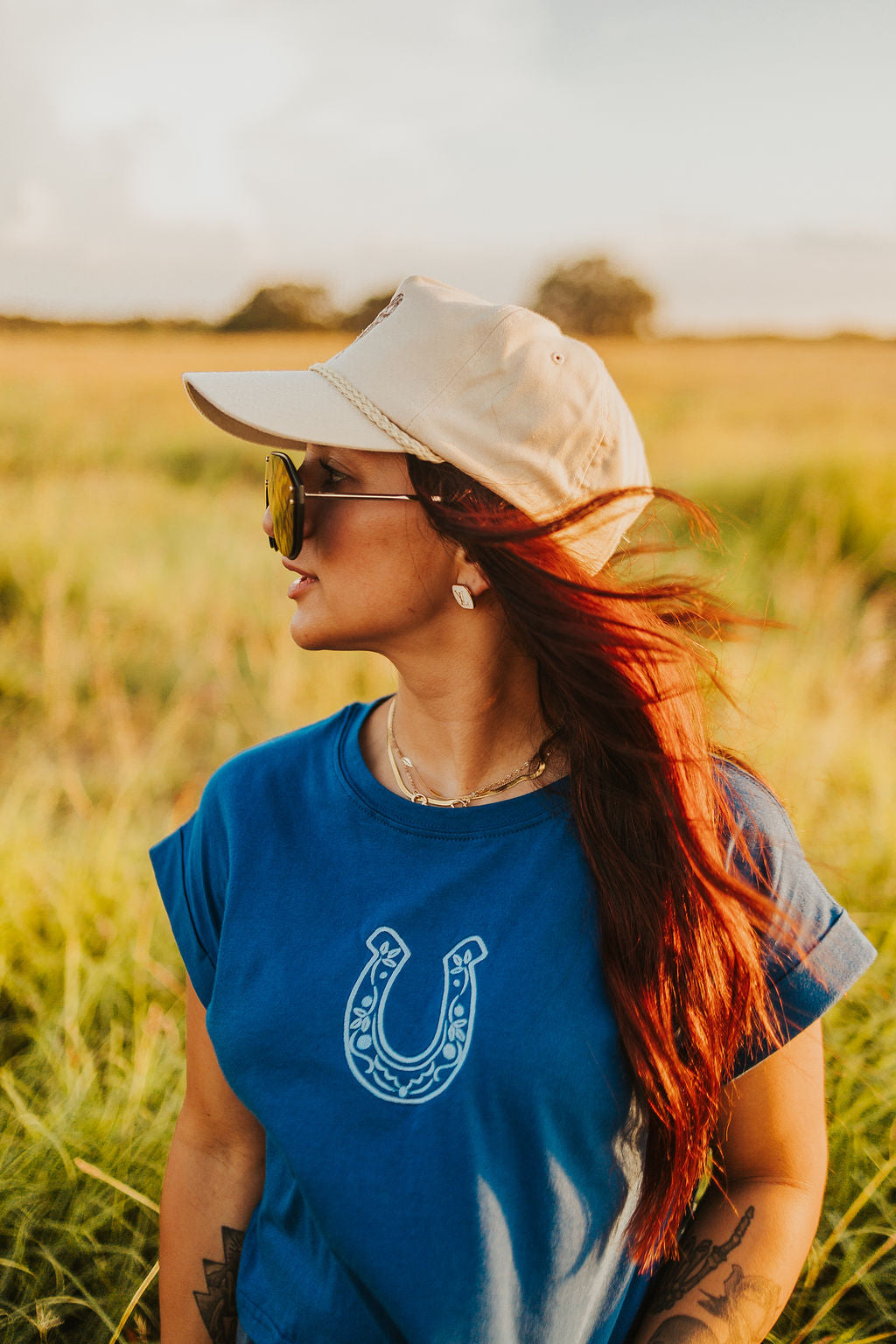 The Horseshoe Tee in Navy