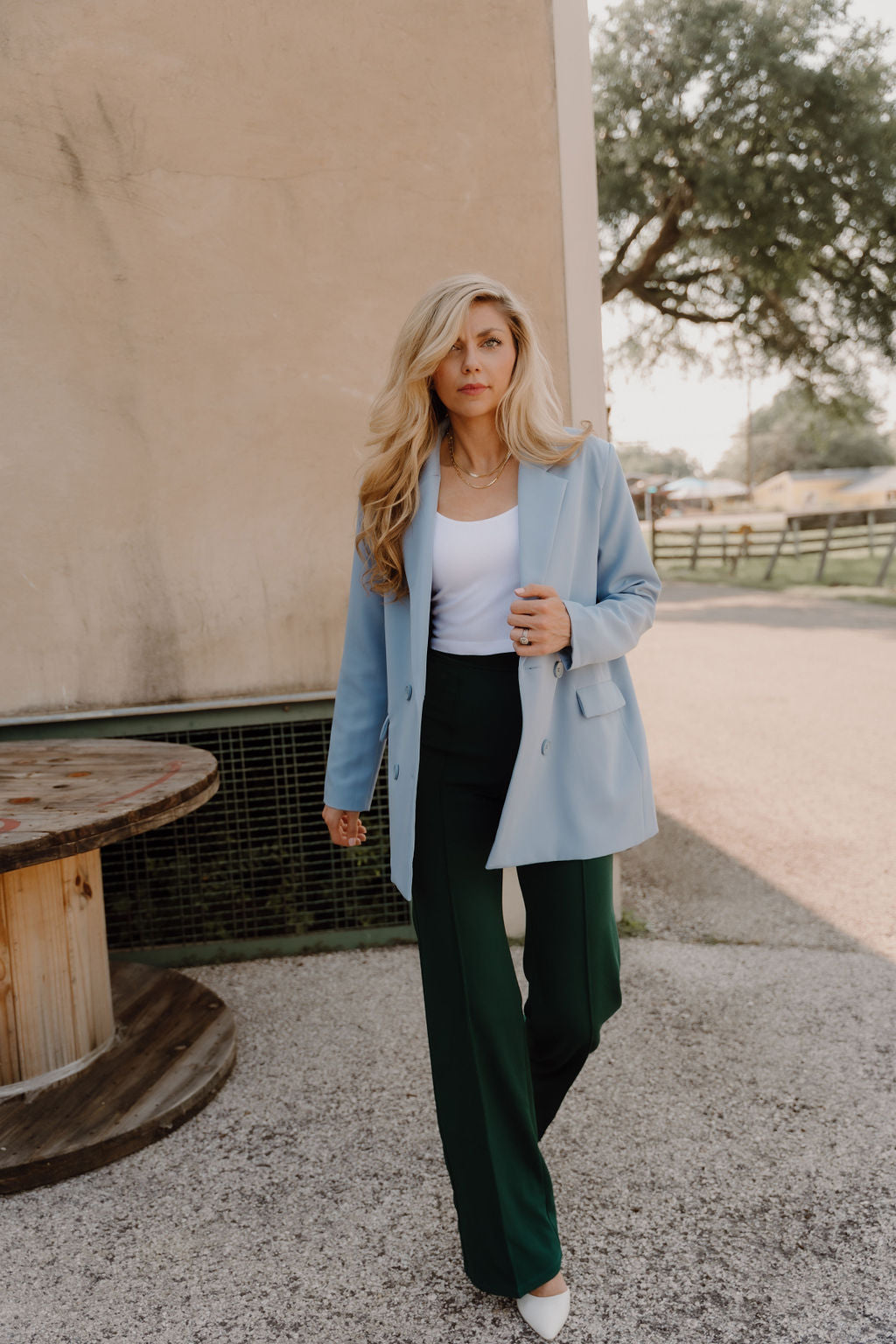 The Zoey Stretch Trouser In Hunter Green