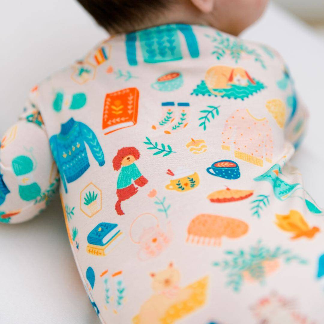 Cozy Cats & Dogs | Bamboo Footie Onesie Sleeper | Thermo-Regulating, Double Zipper, 4-Way Stretch