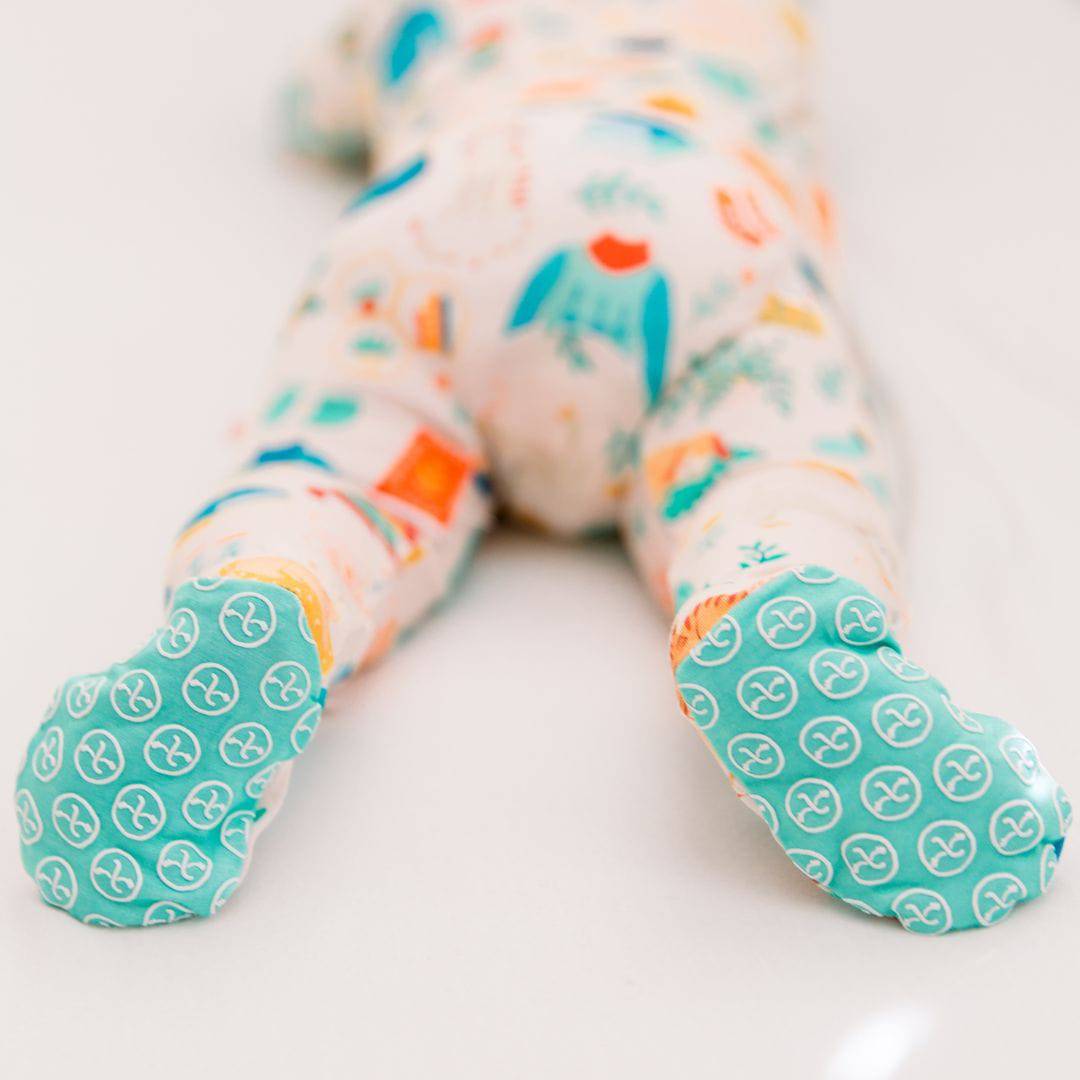 Cozy Cats & Dogs | Bamboo Footie Onesie Sleeper | Thermo-Regulating, Double Zipper, 4-Way Stretch