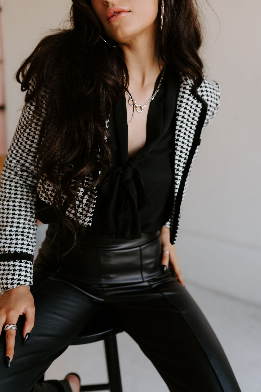 The Harlowe Horsebit Necklace in Silver