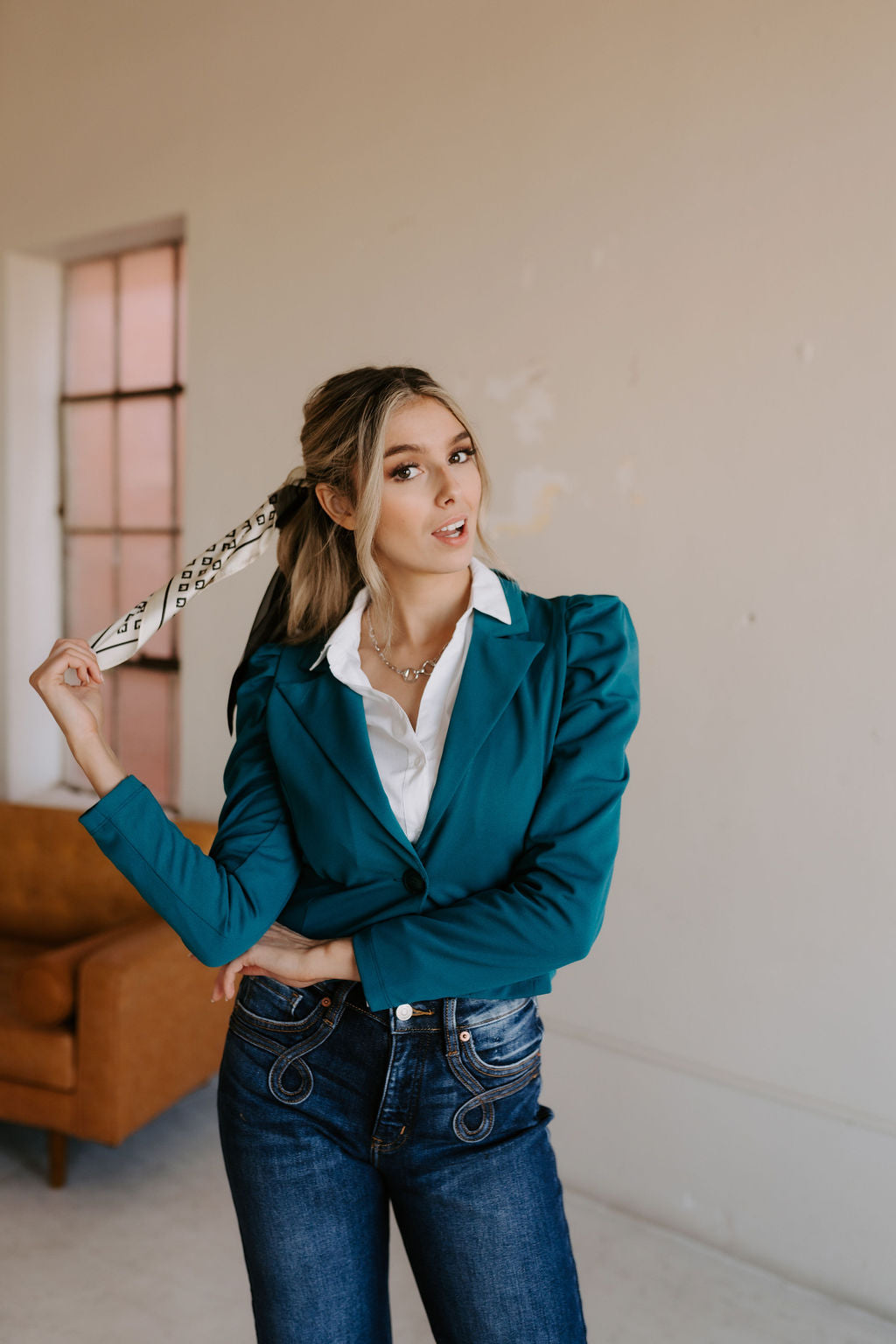 The Harlowe Horsebit Necklace in Silver