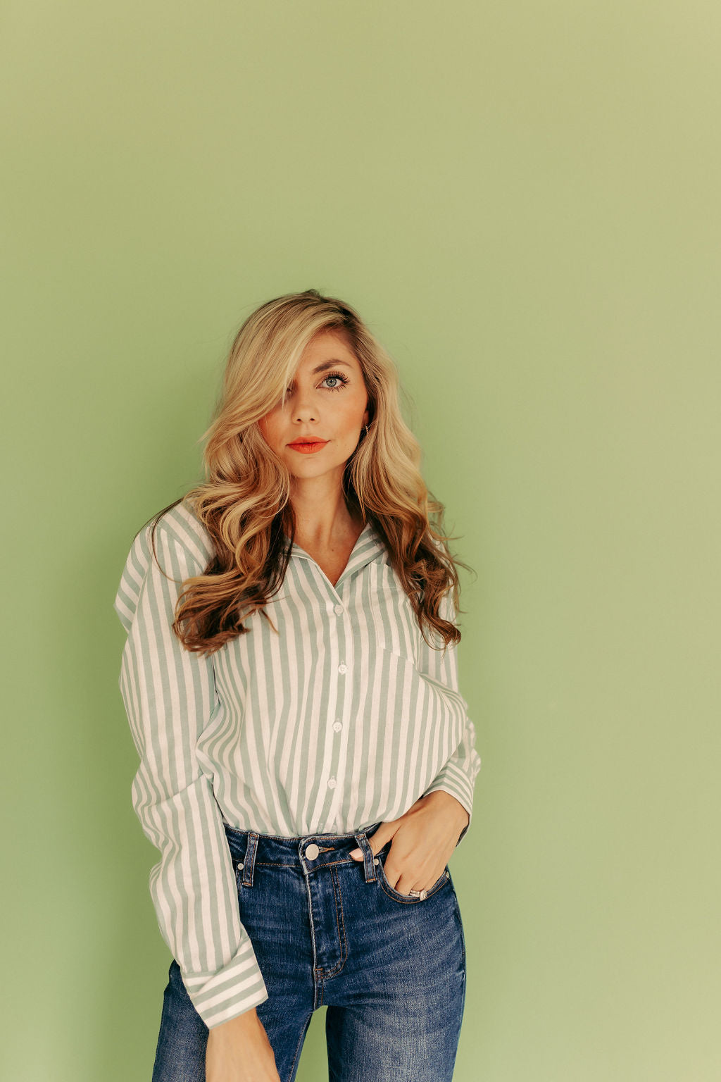 The BT Button Down in Sage Green