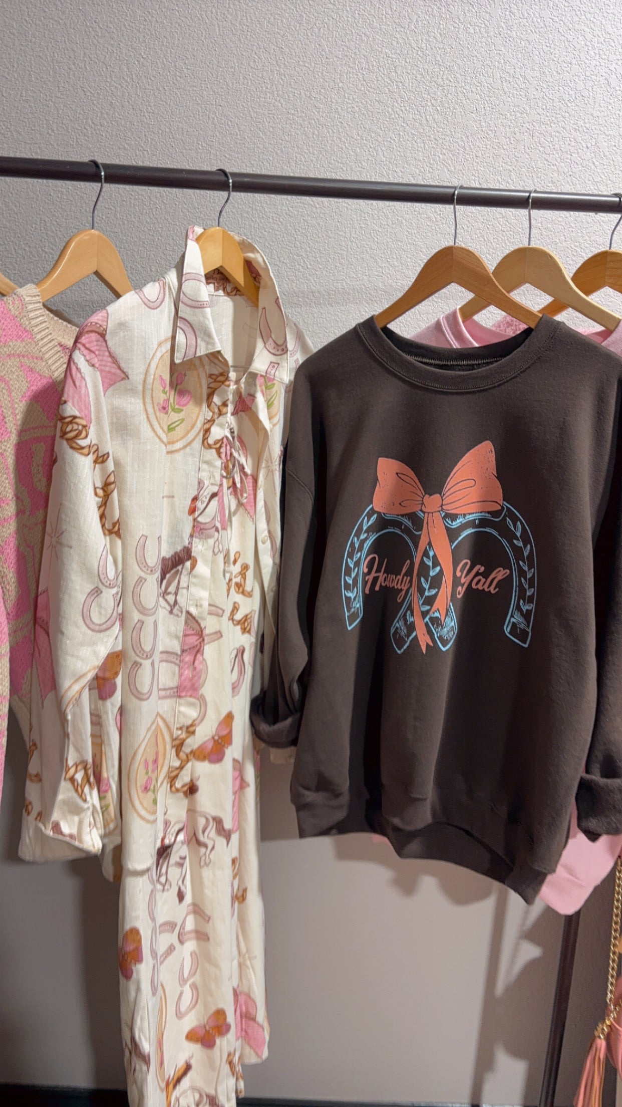 SALE Howdy Y'all Sweatshirt in Chocolate