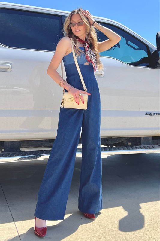 SALE The Margaret Denim Jumpsuit