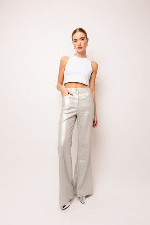 SALE The Clara Leather Metallic Pant
