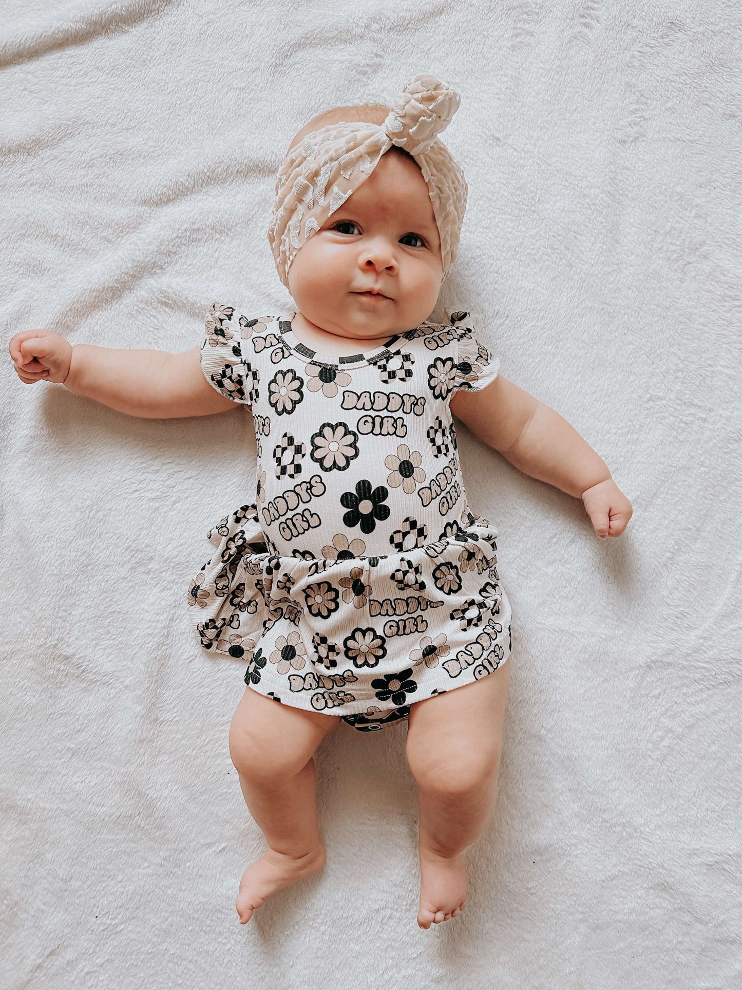 Daddy's Girl Ribbed Bamboo Skirted Romper