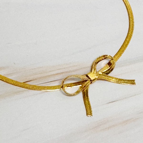 The Herringbone Chain Bow Bracelet