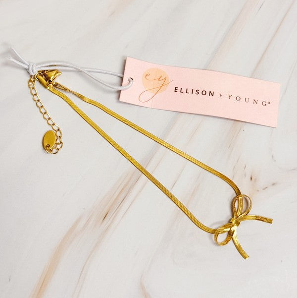 The Herringbone Chain Bow Bracelet