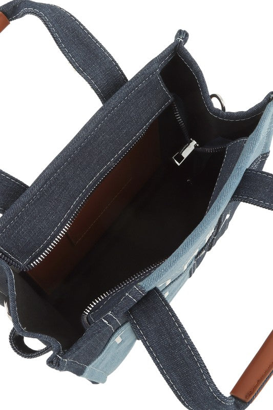 The Denim Crossbody Tote Bag