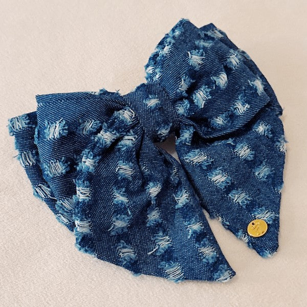 The Denim Daisy Bow Clip