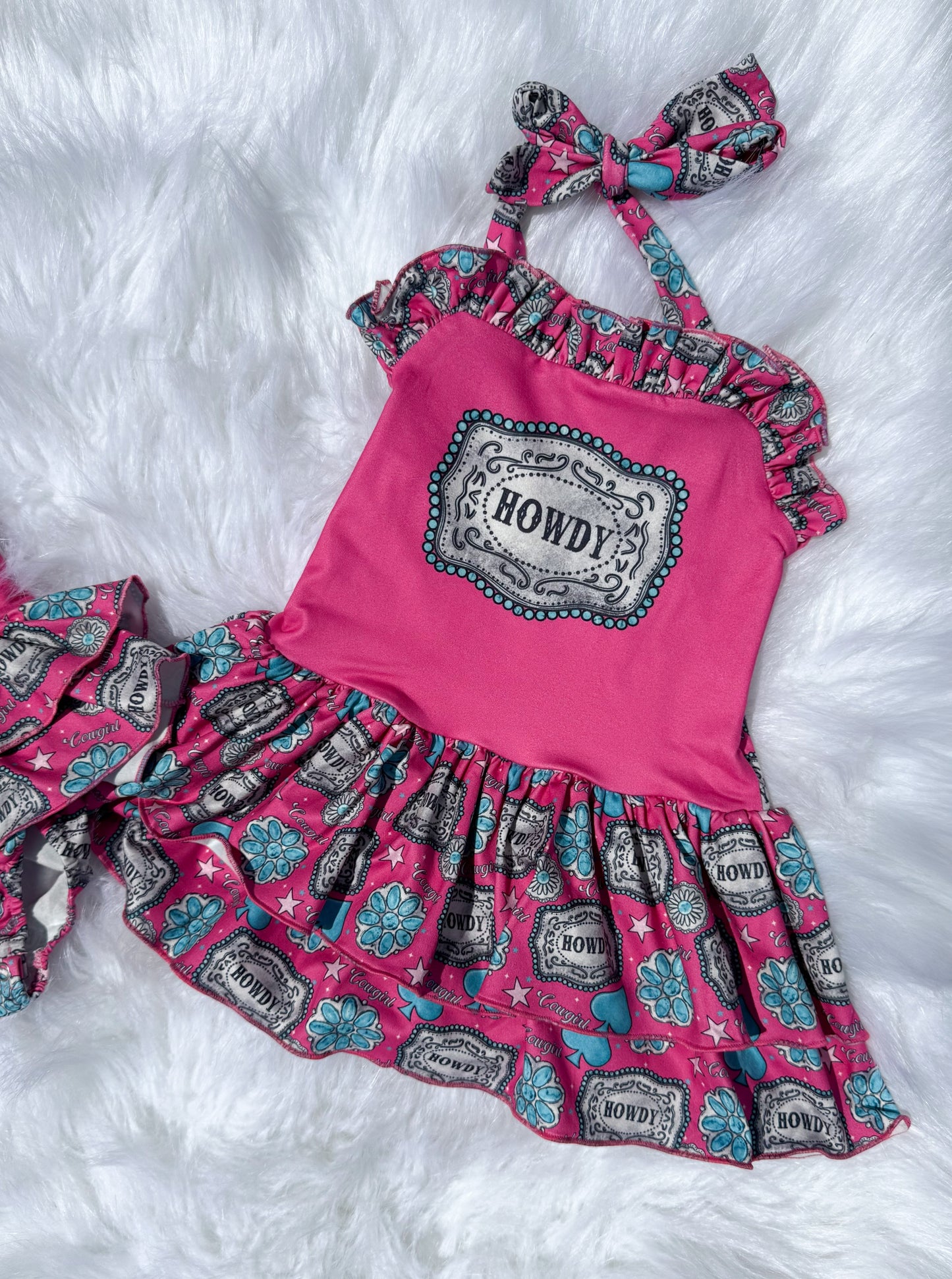 Howdy halter romper/top