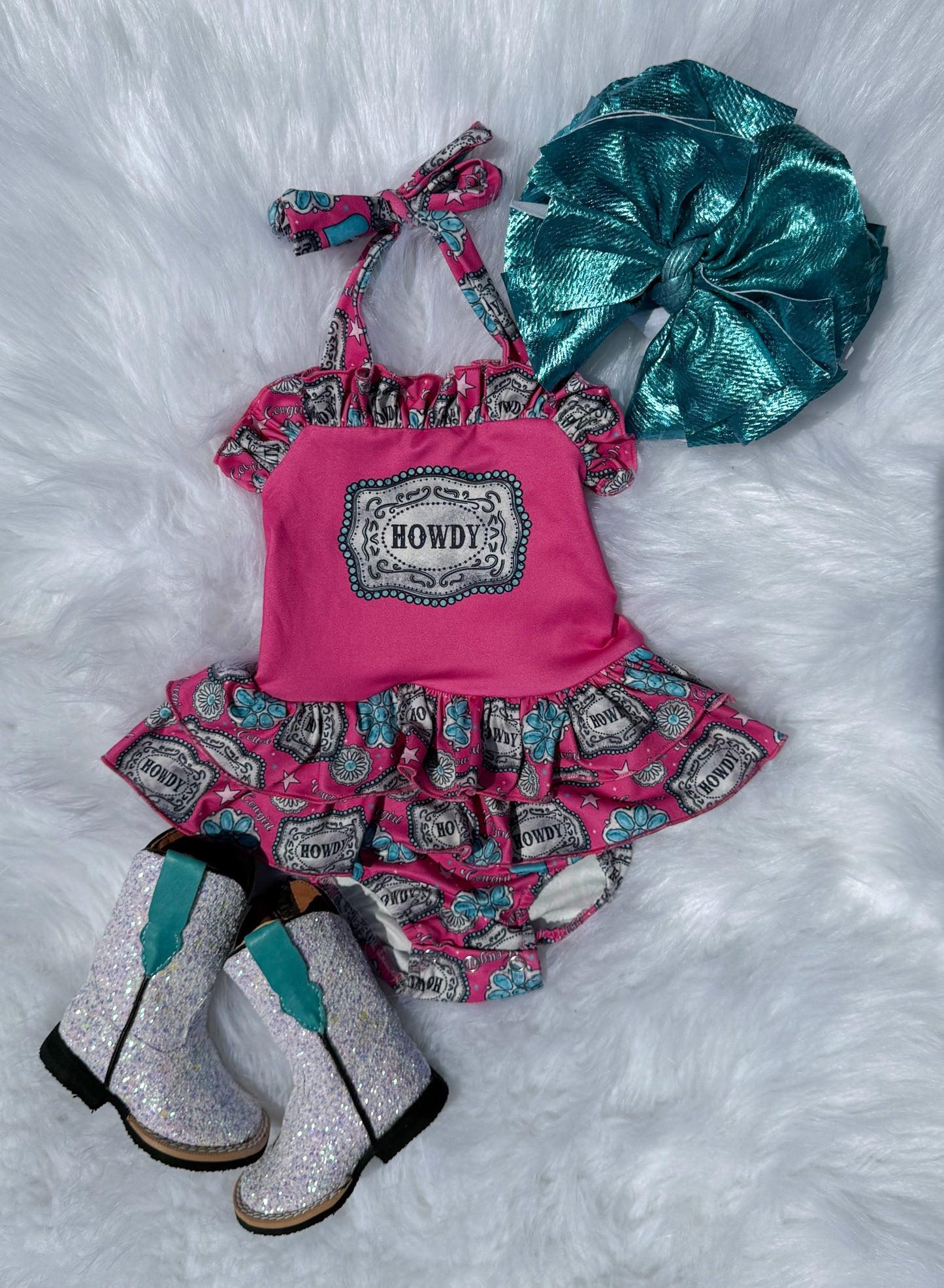 Howdy halter romper/top