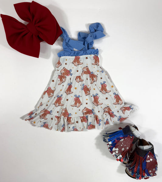 Patriotic Western Print Dress
