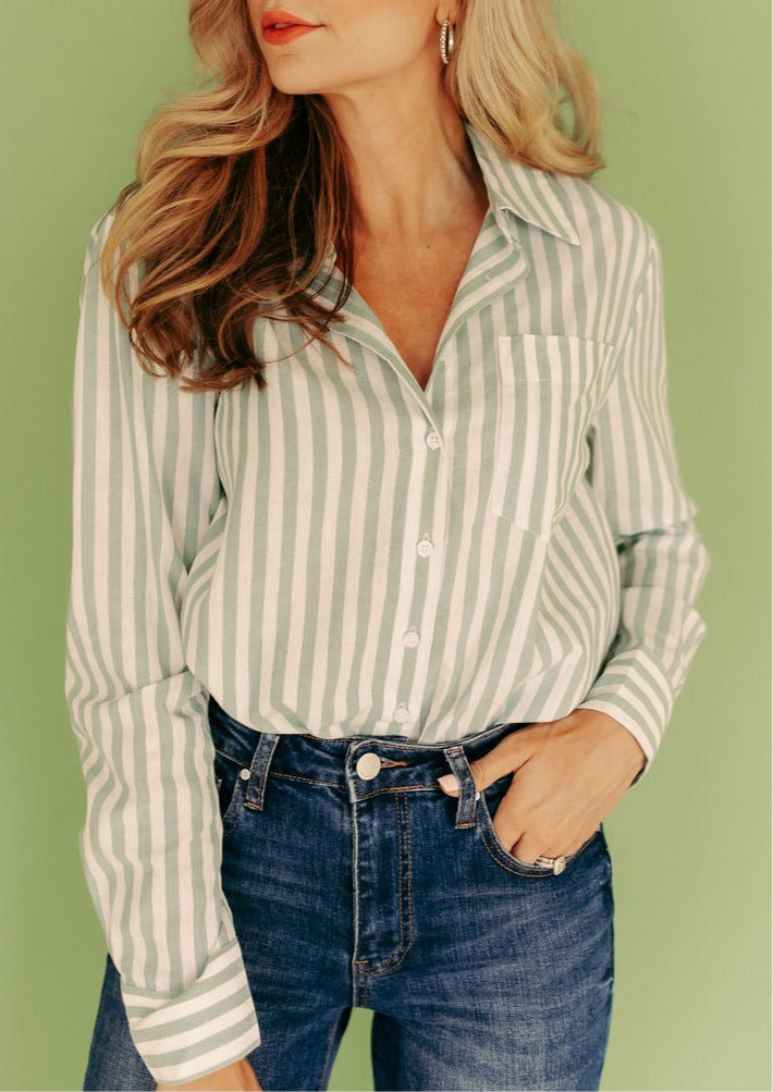 The BT Button Down in Sage Green
