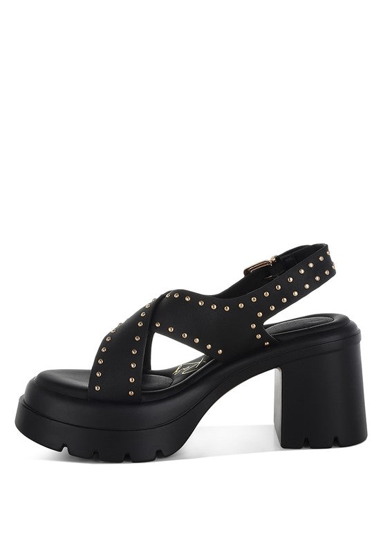 The Bella Block Studded Heel