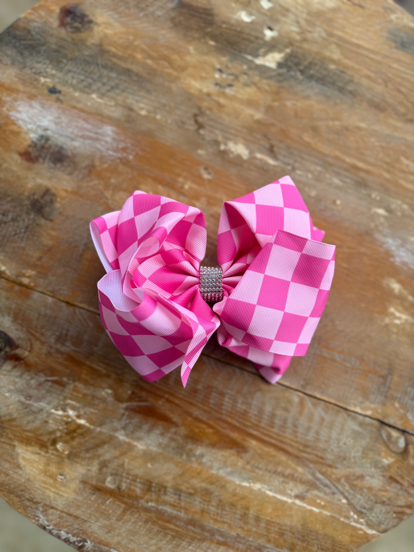 Printed 7.5 inch bedazzled hair bows