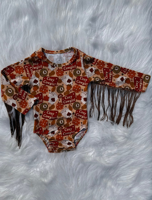 Cozy Cowgirl Fringe Leo/Top