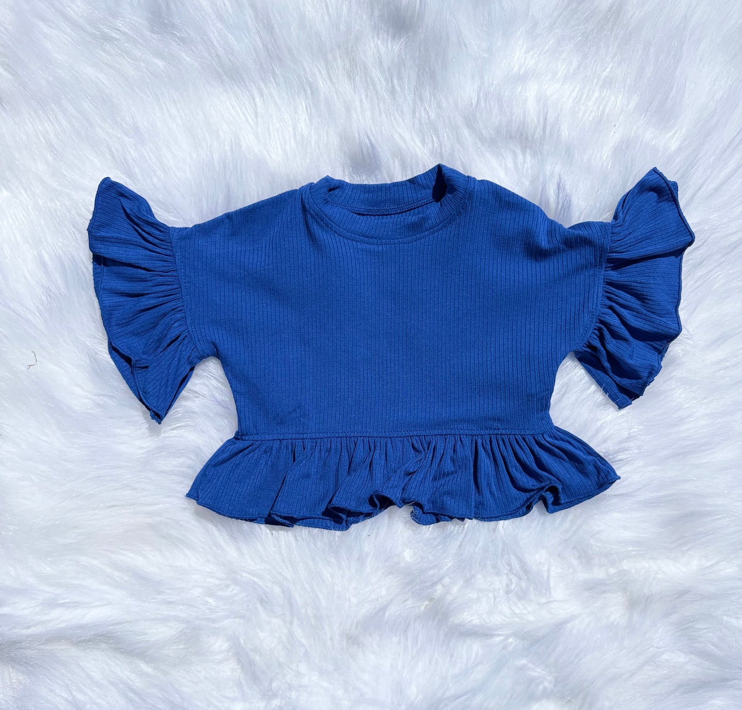 Cobalt Blue Ruffled Top