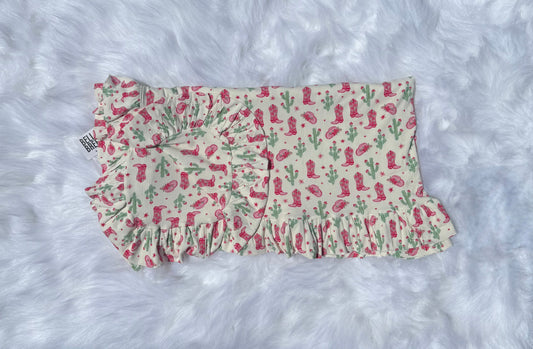 Coastal Cowgirl Ruffled Bamboo Blanket