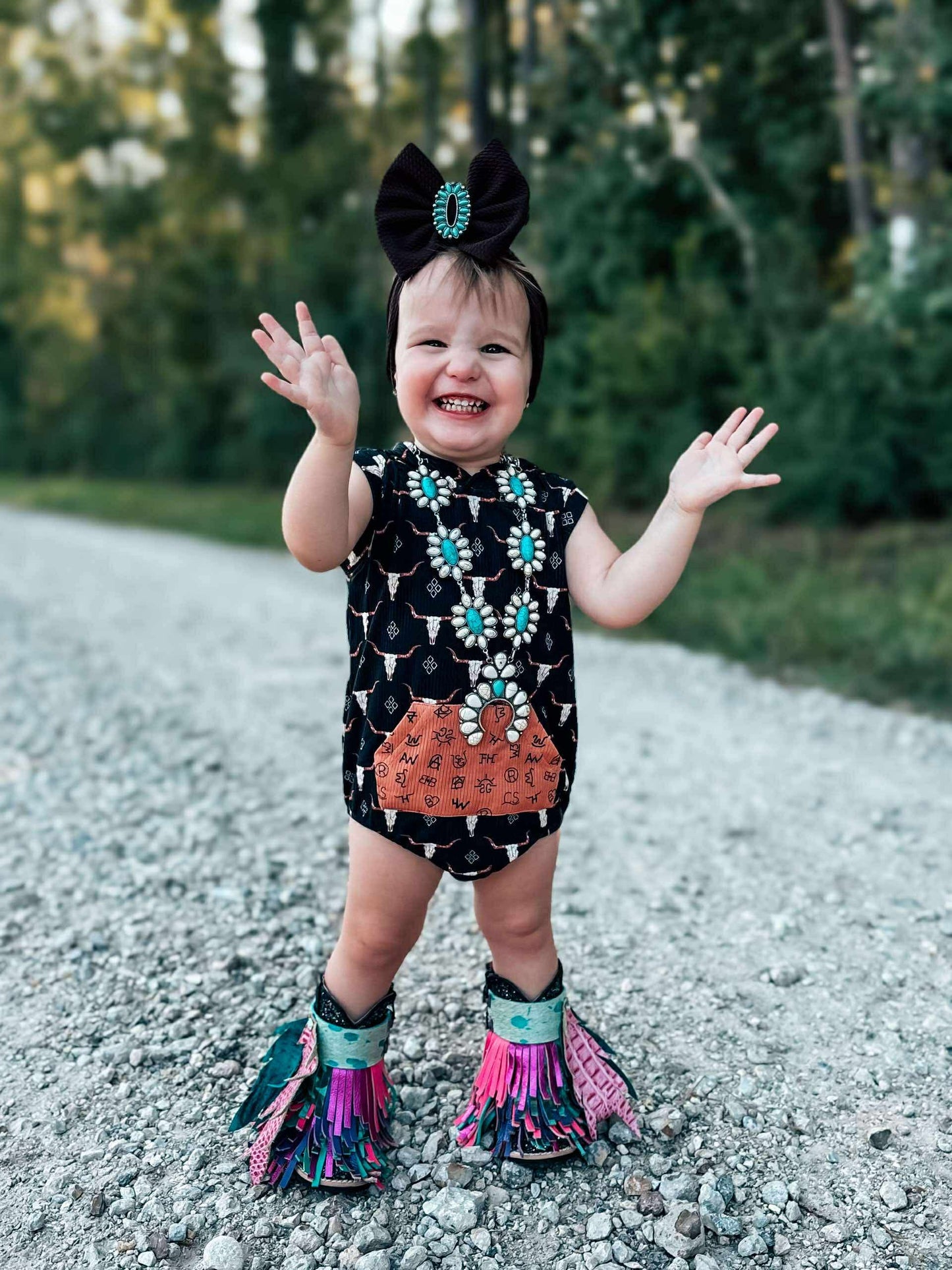 Ranch N Rust Hooded Romper