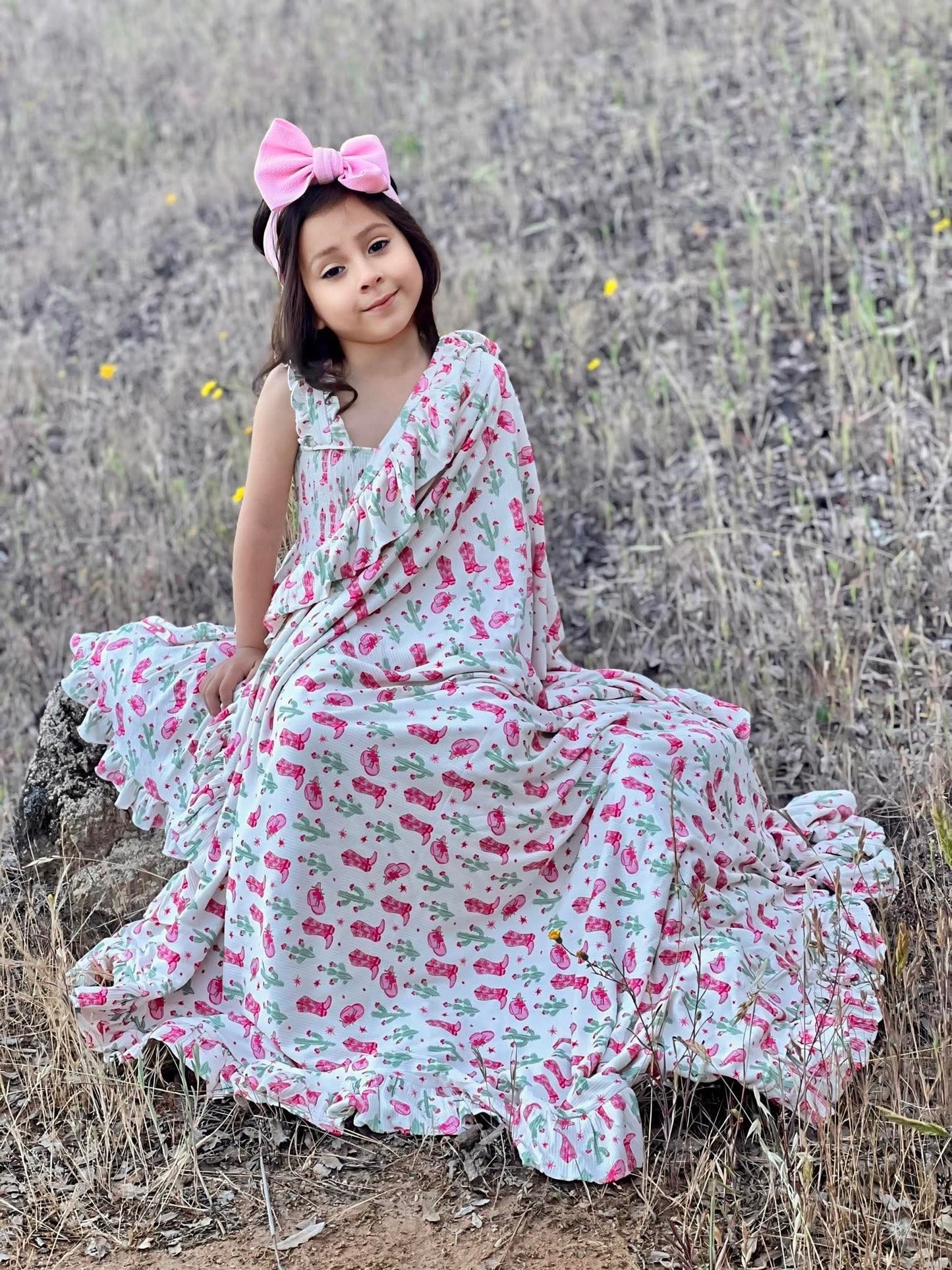 Coastal Cowgirl Ruffled Bamboo Blanket