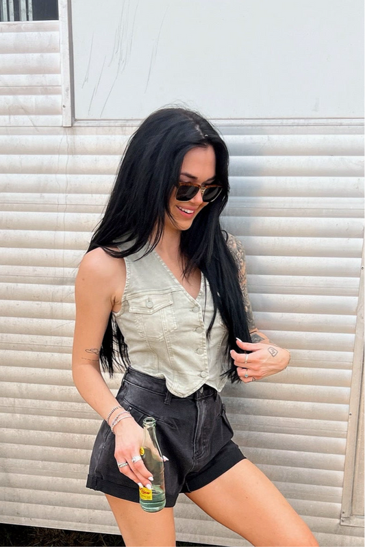 The Stella High Rise Denim Shorts