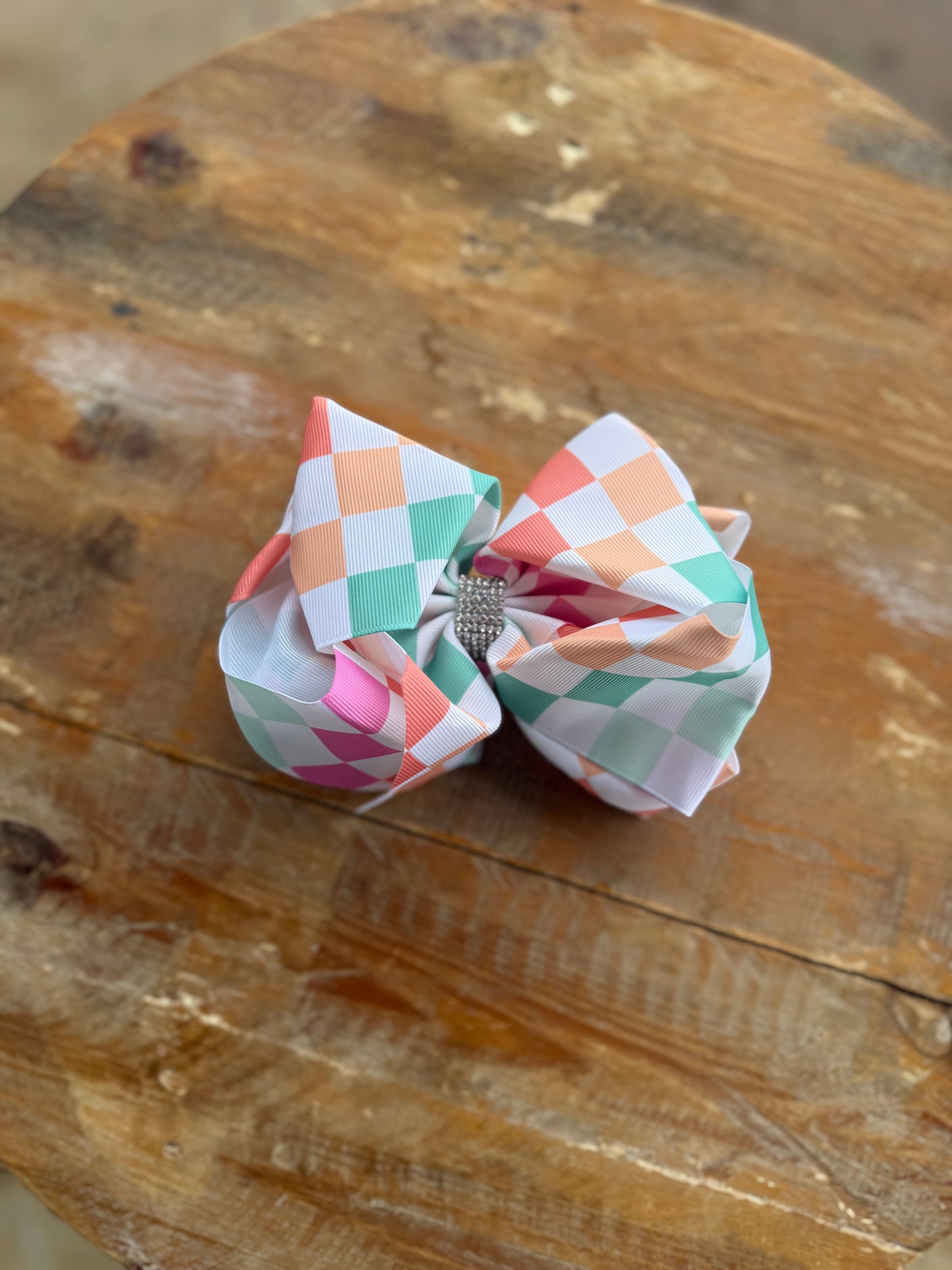 Printed 7.5 inch bedazzled hair bows