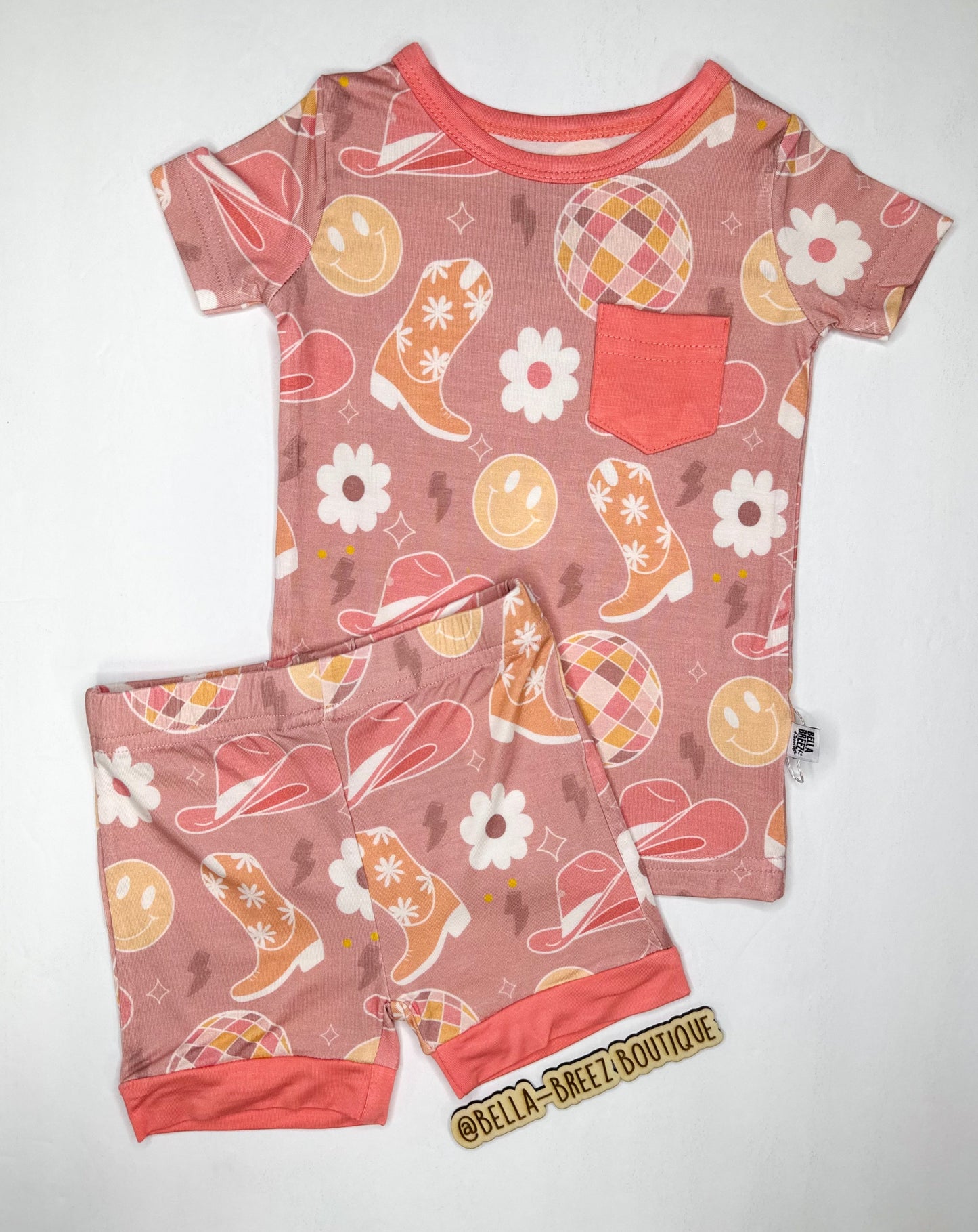 Peach Cowgirl Bamboo Short Set (FINAL SALE)
