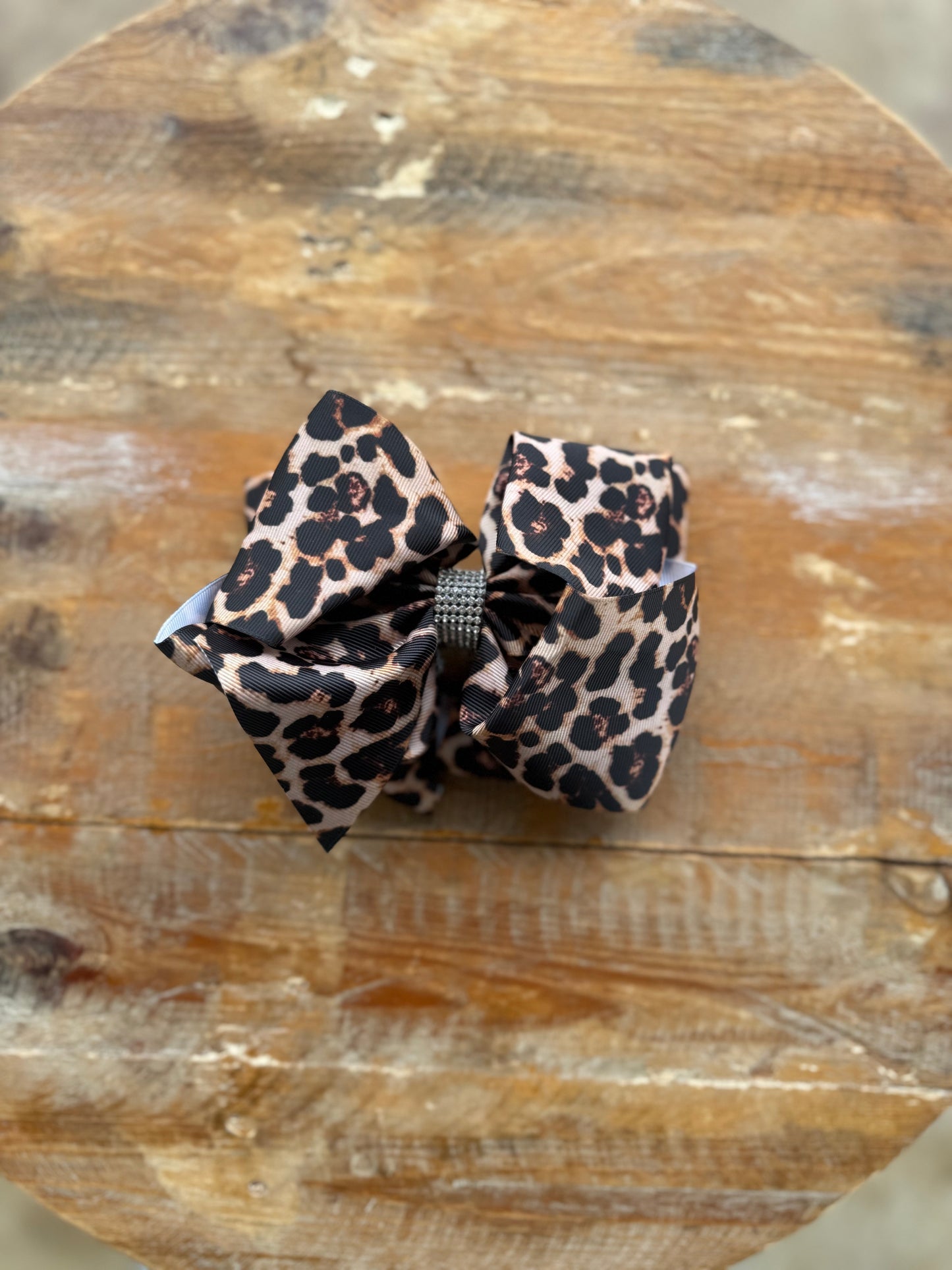 Printed 7.5 inch bedazzled hair bows
