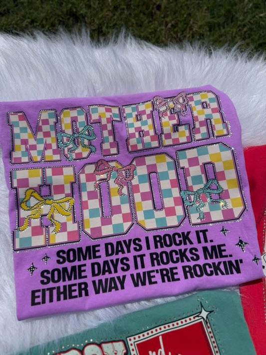 Motherhood bedazzled tee