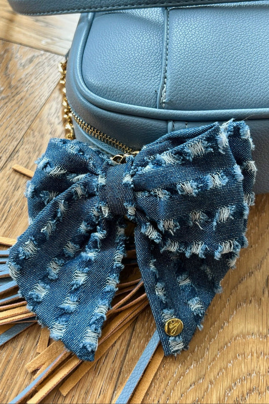 The Denim Daisy Bow Clip