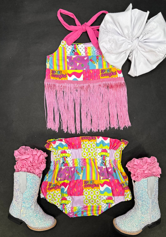 Neon Cowgirl Fringe Set