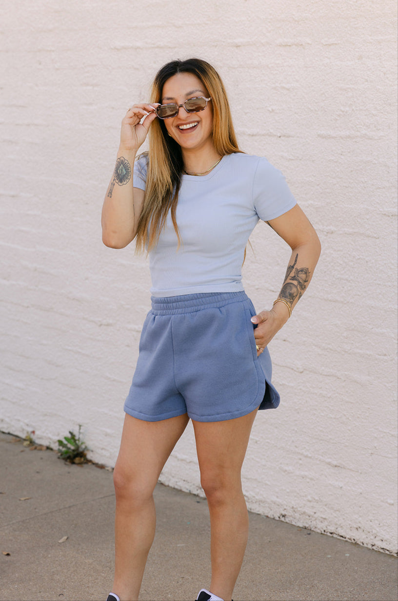 The Cowgirl Club Short in Dusty Blue