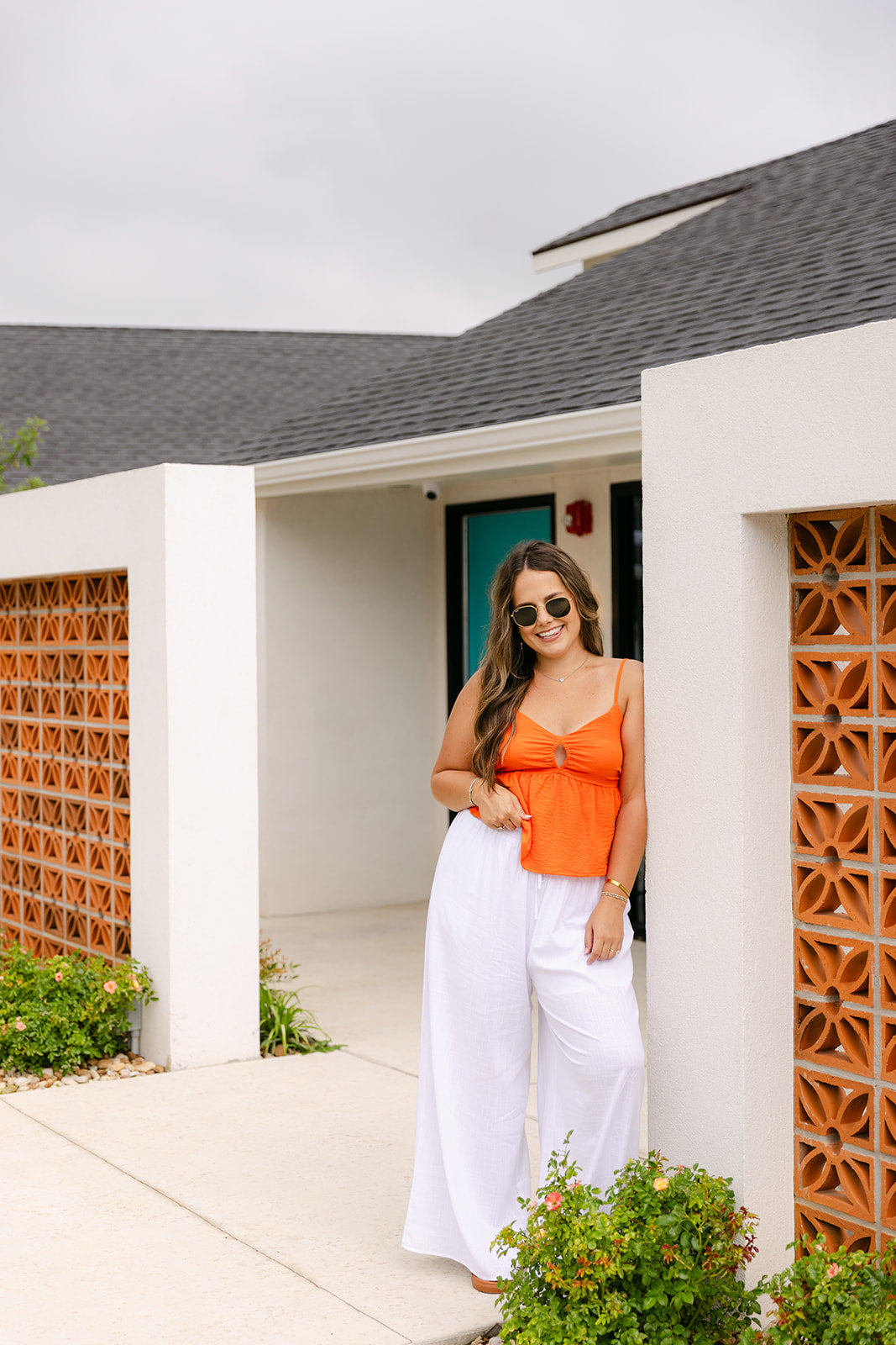 The Cora Top in Orange