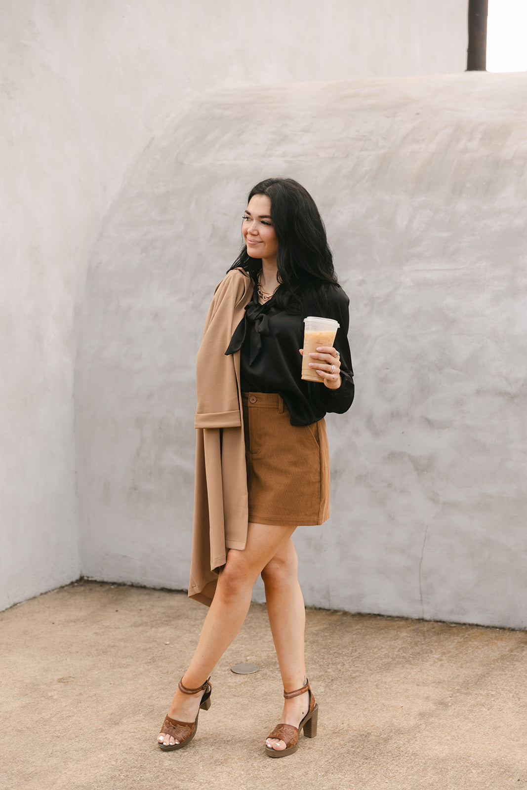 SALE The Lorelei Mini Skirt in Camel