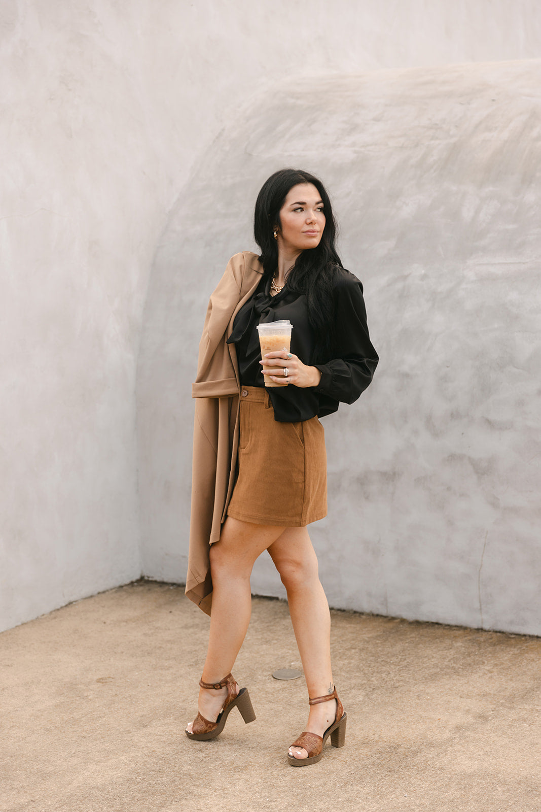 SALE The Lorelei Mini Skirt in Camel