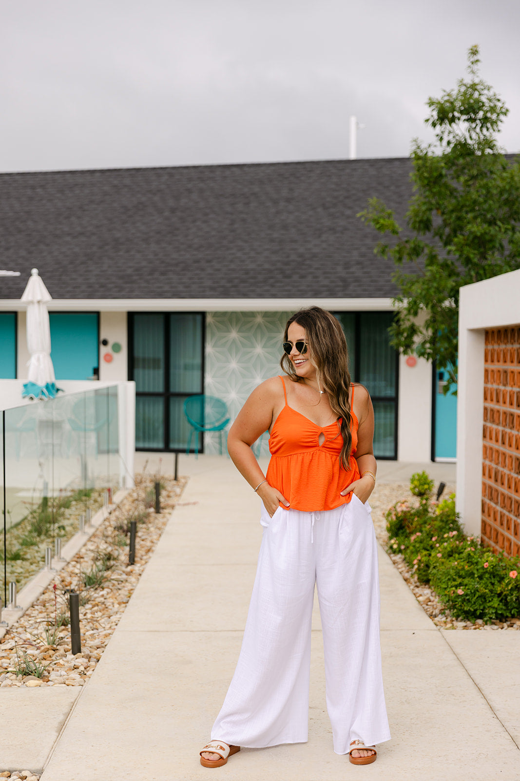 The Cora Top in Orange