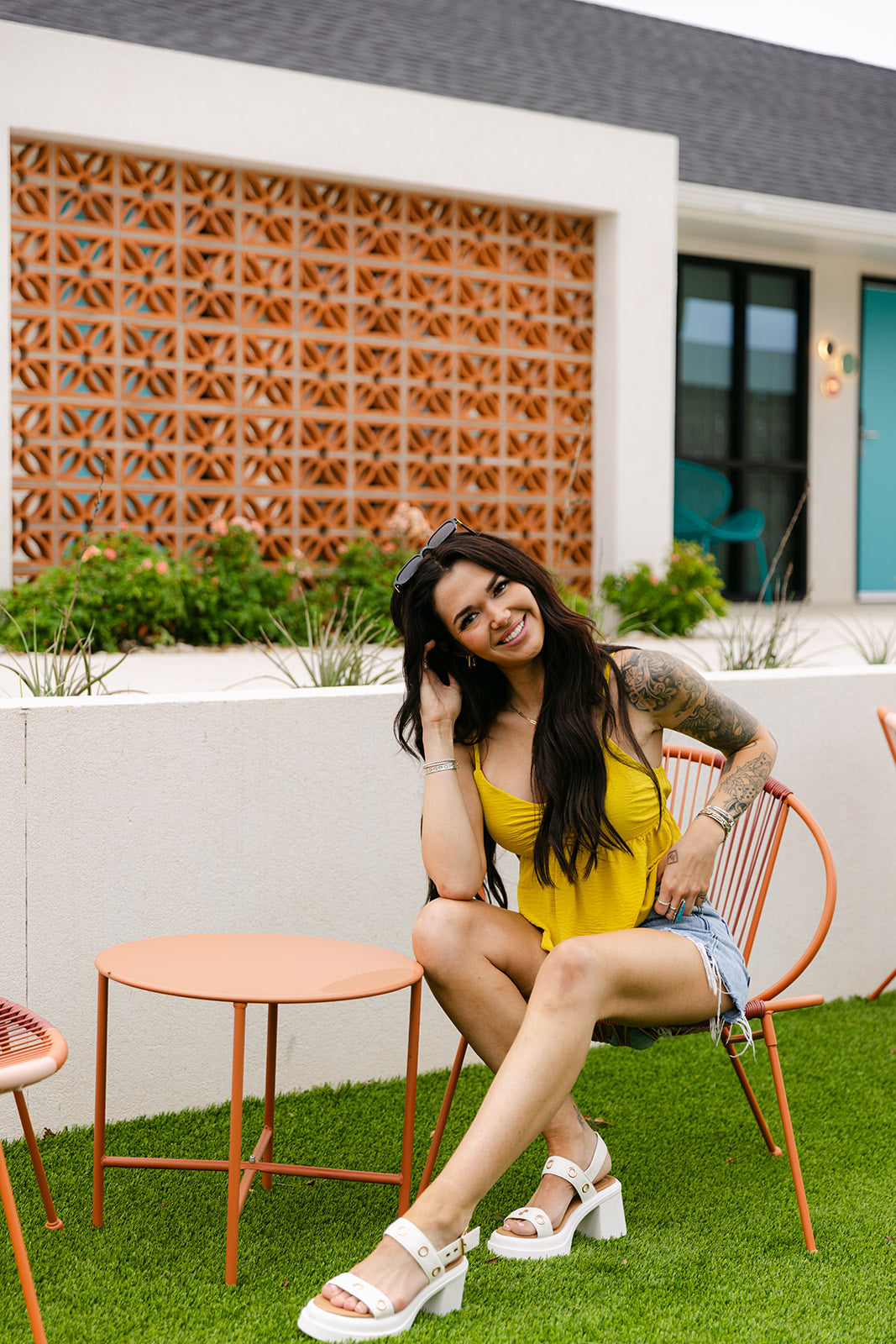 The Cora Top in Chartreuse