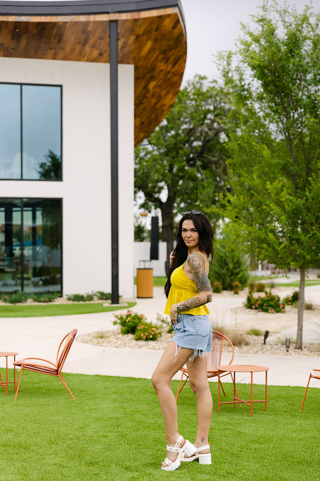 The Cora Top in Chartreuse