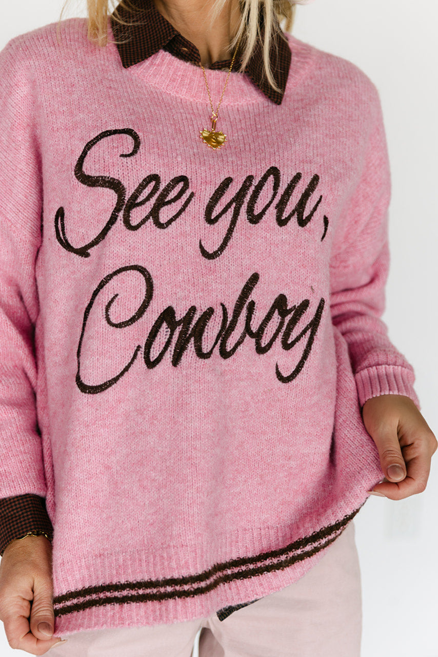 SALE The See You Cowboy Sweatshirt in Pink