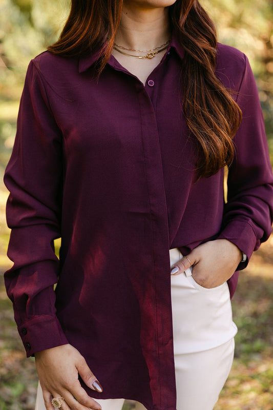 SALE The Sharla Top in Burgundy