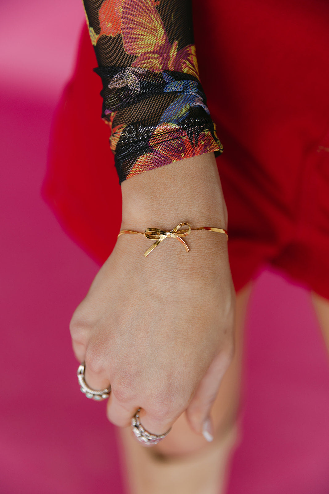 The Herringbone Chain Bow Bracelet